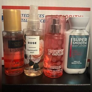 4 Gently Used Body Mist Victoria Secret & Both & body works.